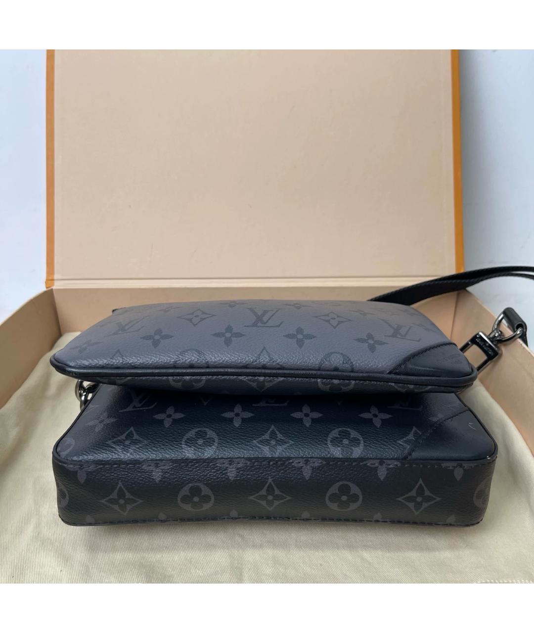 LOUIS VUITTON Черная сумка через плечо из канвы, фото 5