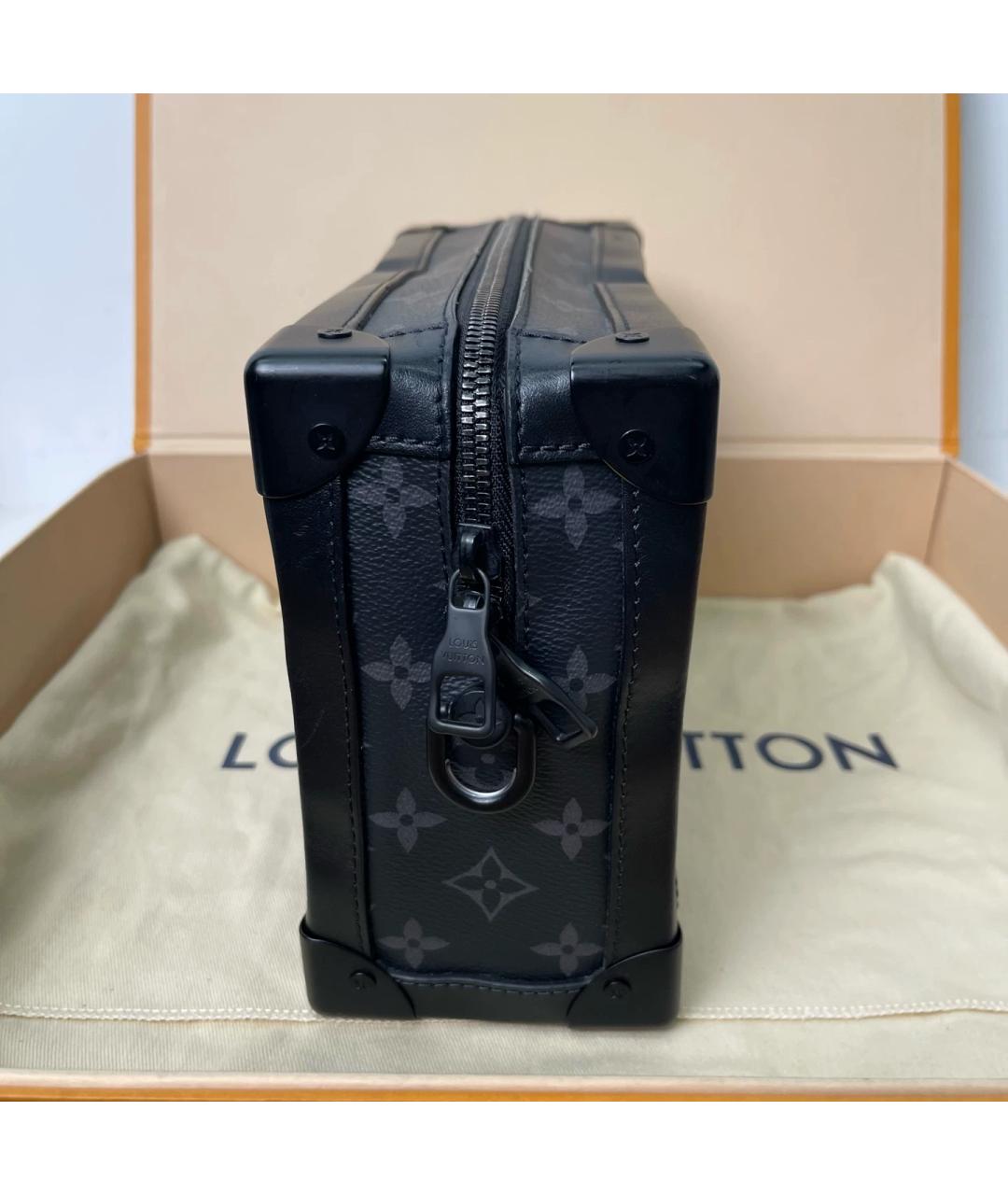 LOUIS VUITTON Черная сумка через плечо из канвы, фото 4