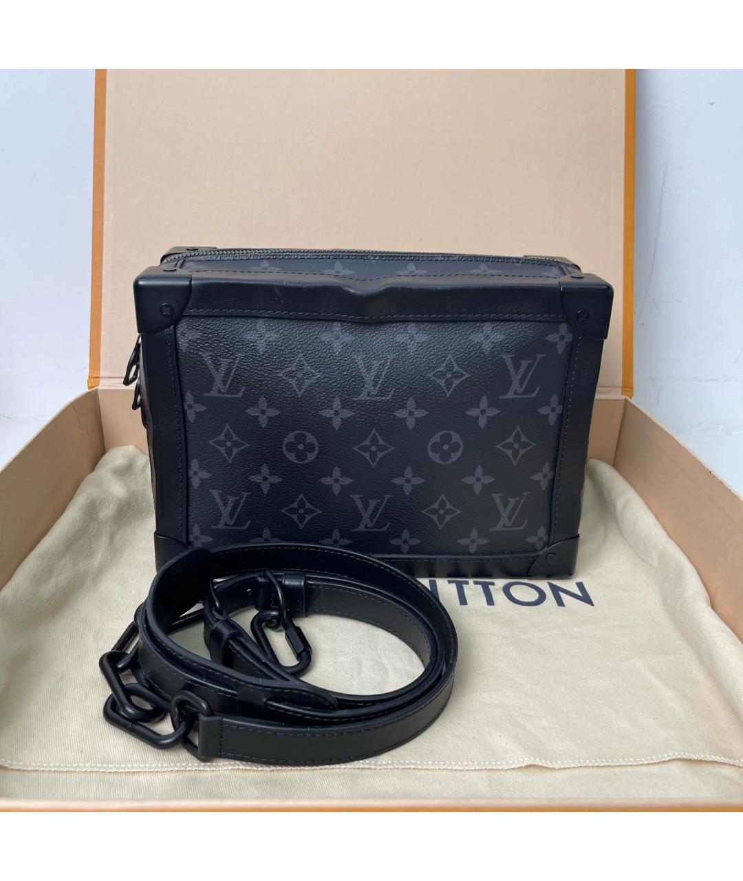 LOUIS VUITTON Черная сумка через плечо из канвы, фото 10