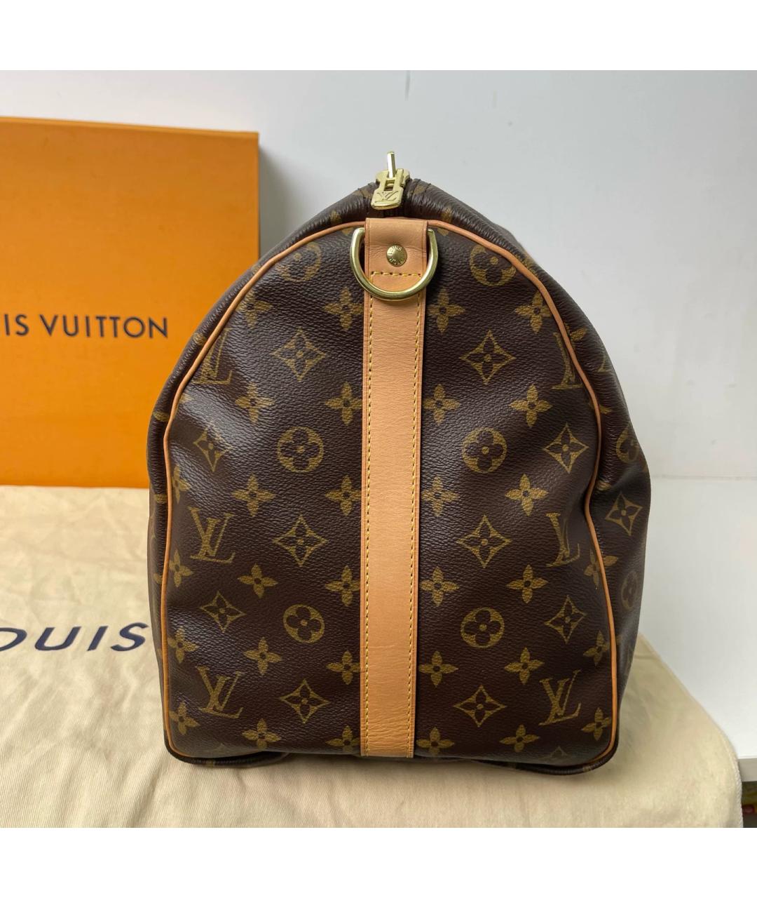 LOUIS VUITTON Коричневая дорожная/спортивная сумка из канвы, фото 4