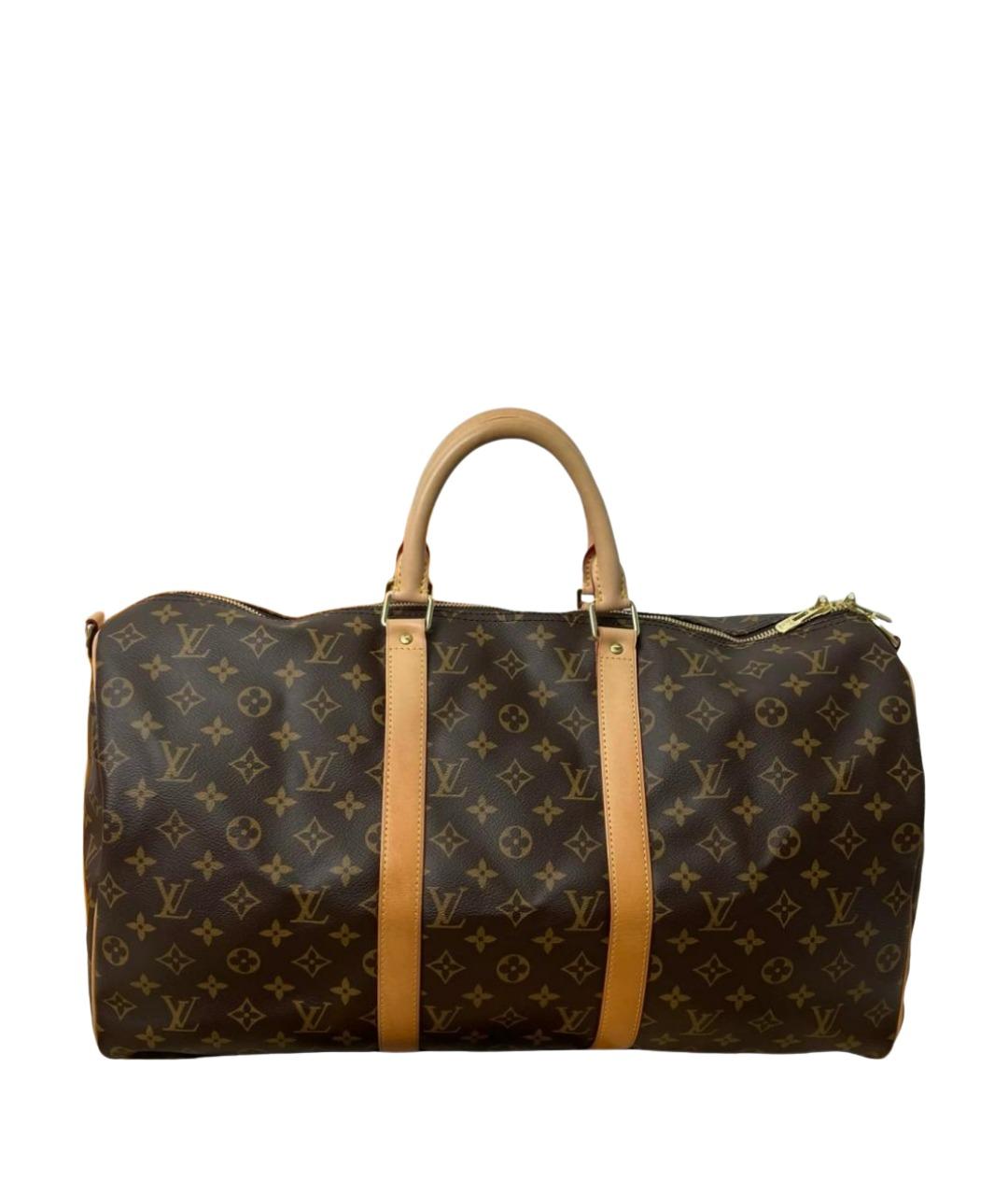 LOUIS VUITTON Коричневая дорожная/спортивная сумка из канвы, фото 1