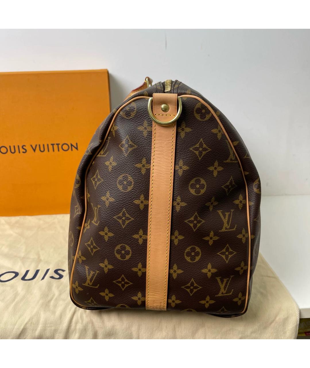 LOUIS VUITTON Коричневая дорожная/спортивная сумка из канвы, фото 2
