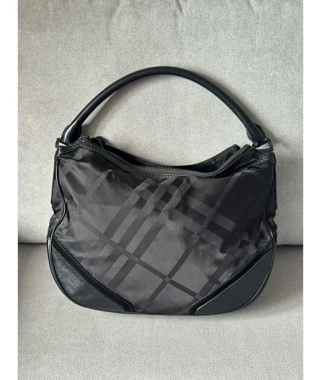 BURBERRY Черная тканевая сумка с короткими ручками, фото 3