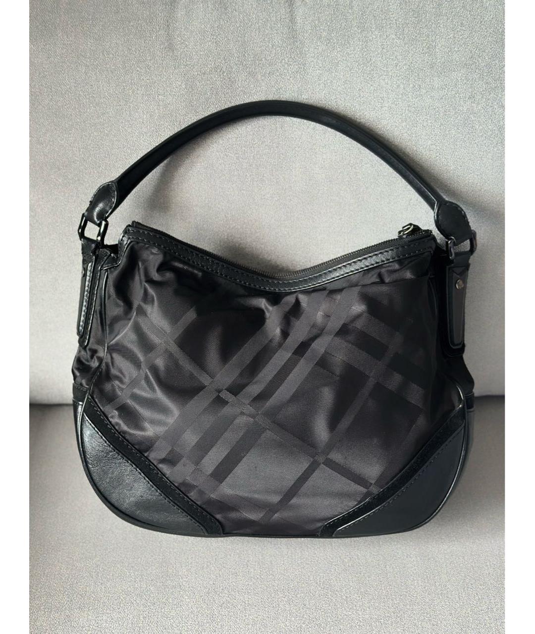 BURBERRY Черная тканевая сумка с короткими ручками, фото 4