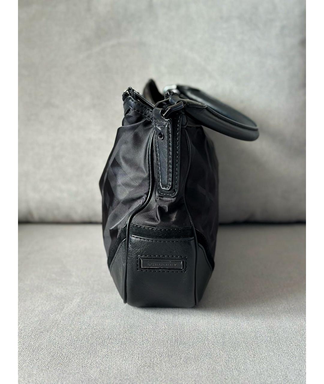 BURBERRY Черная тканевая сумка с короткими ручками, фото 6