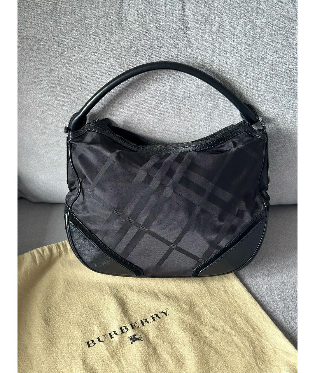 BURBERRY Черная тканевая сумка с короткими ручками, фото 2