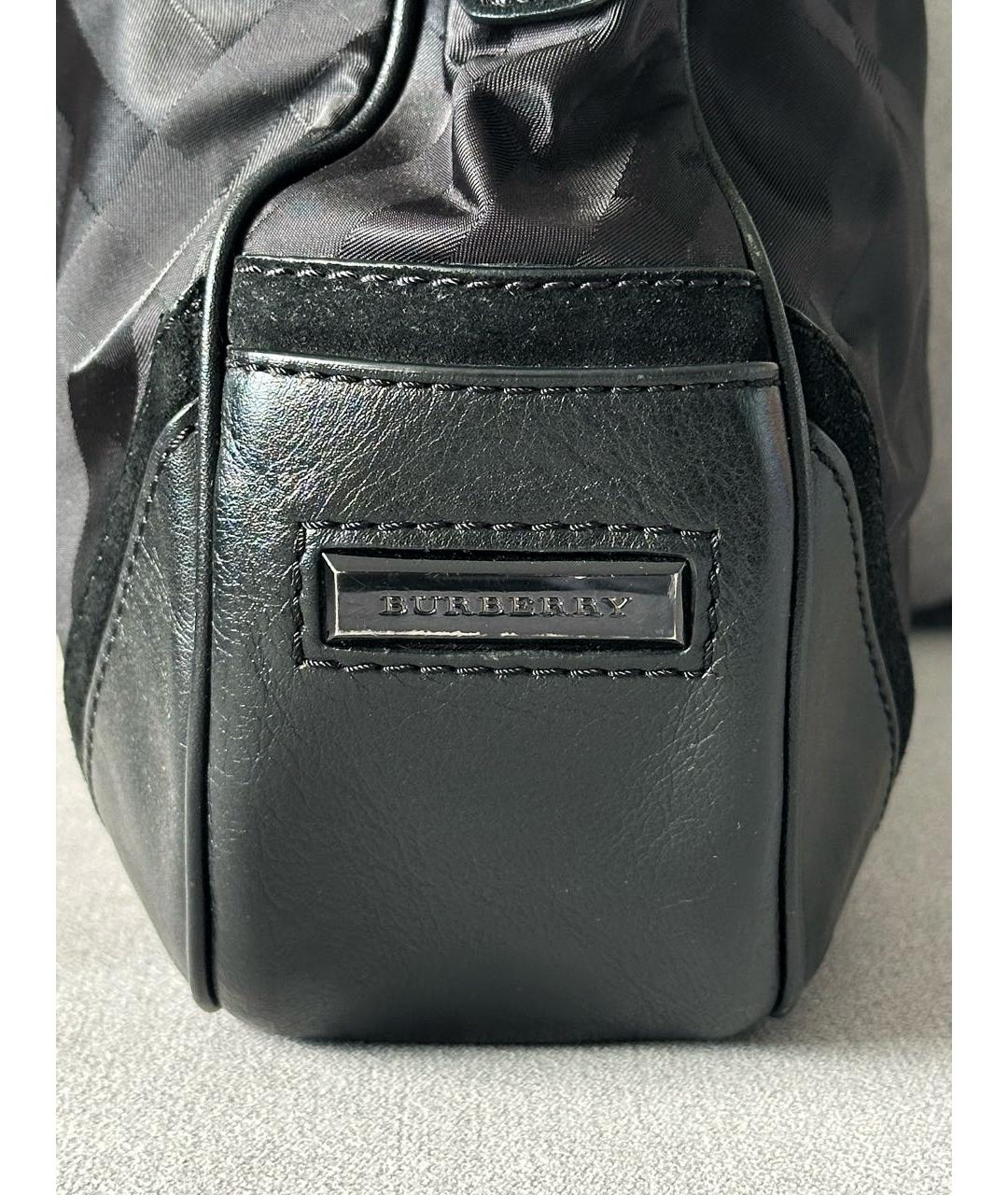 BURBERRY Черная тканевая сумка с короткими ручками, фото 7