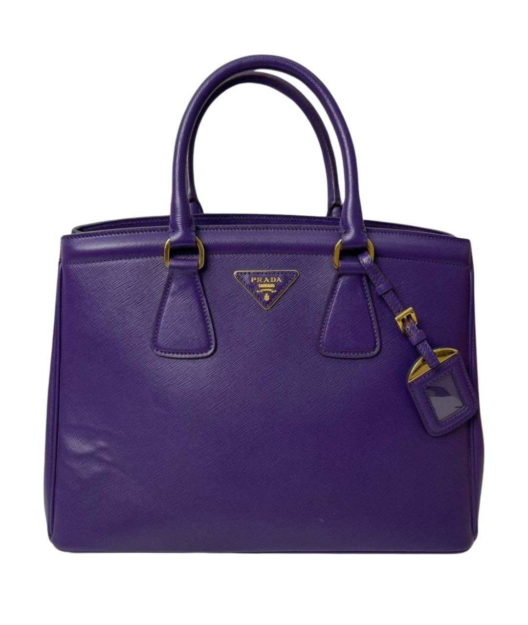 PRADA Фиолетовая кожаная сумка тоут, фото 1
