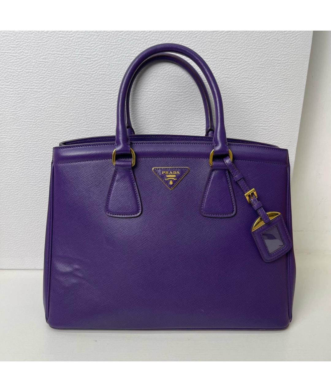 PRADA Фиолетовая кожаная сумка тоут, фото 7