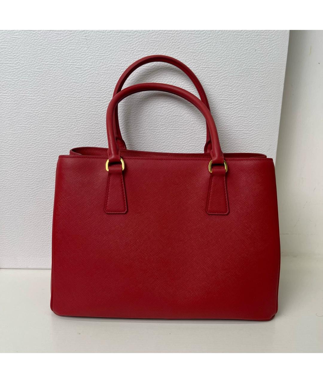 PRADA Красная кожаная сумка тоут, фото 2