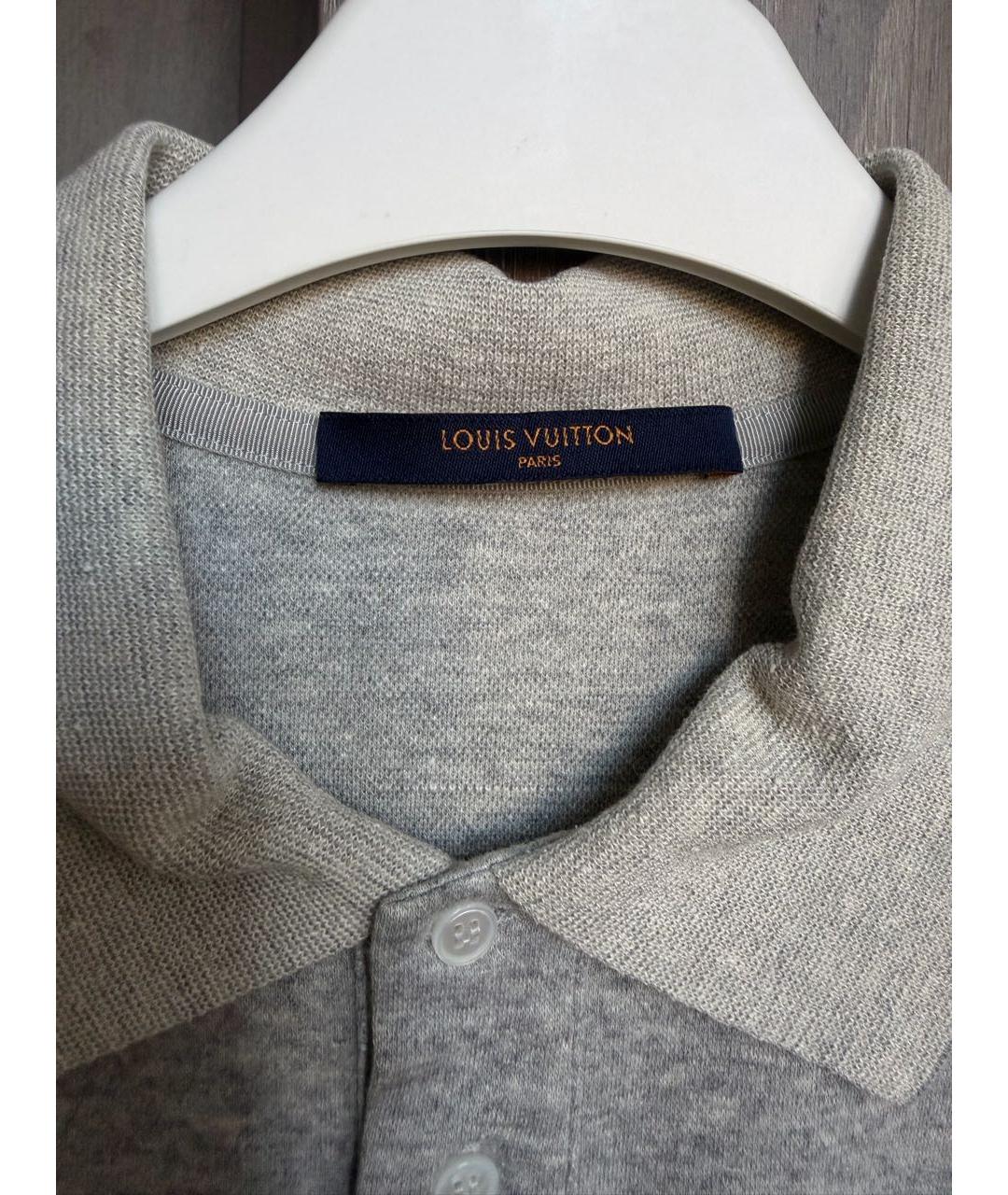 LOUIS VUITTON Серое шелковое поло с коротким рукавом, фото 3
