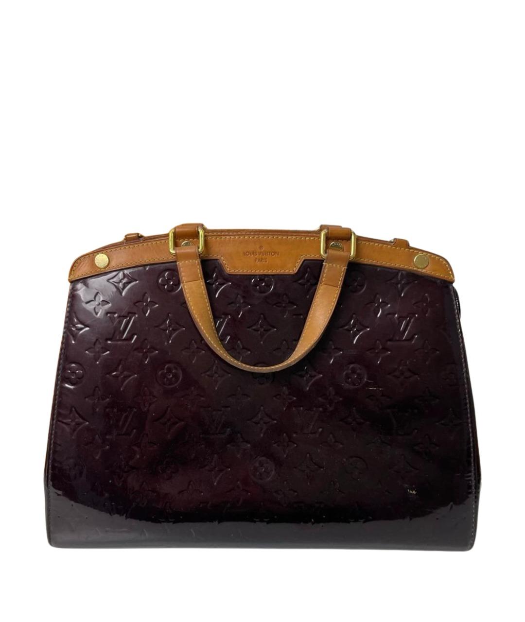 LOUIS VUITTON Бордовая сумка тоут из лакированной кожи, фото 1