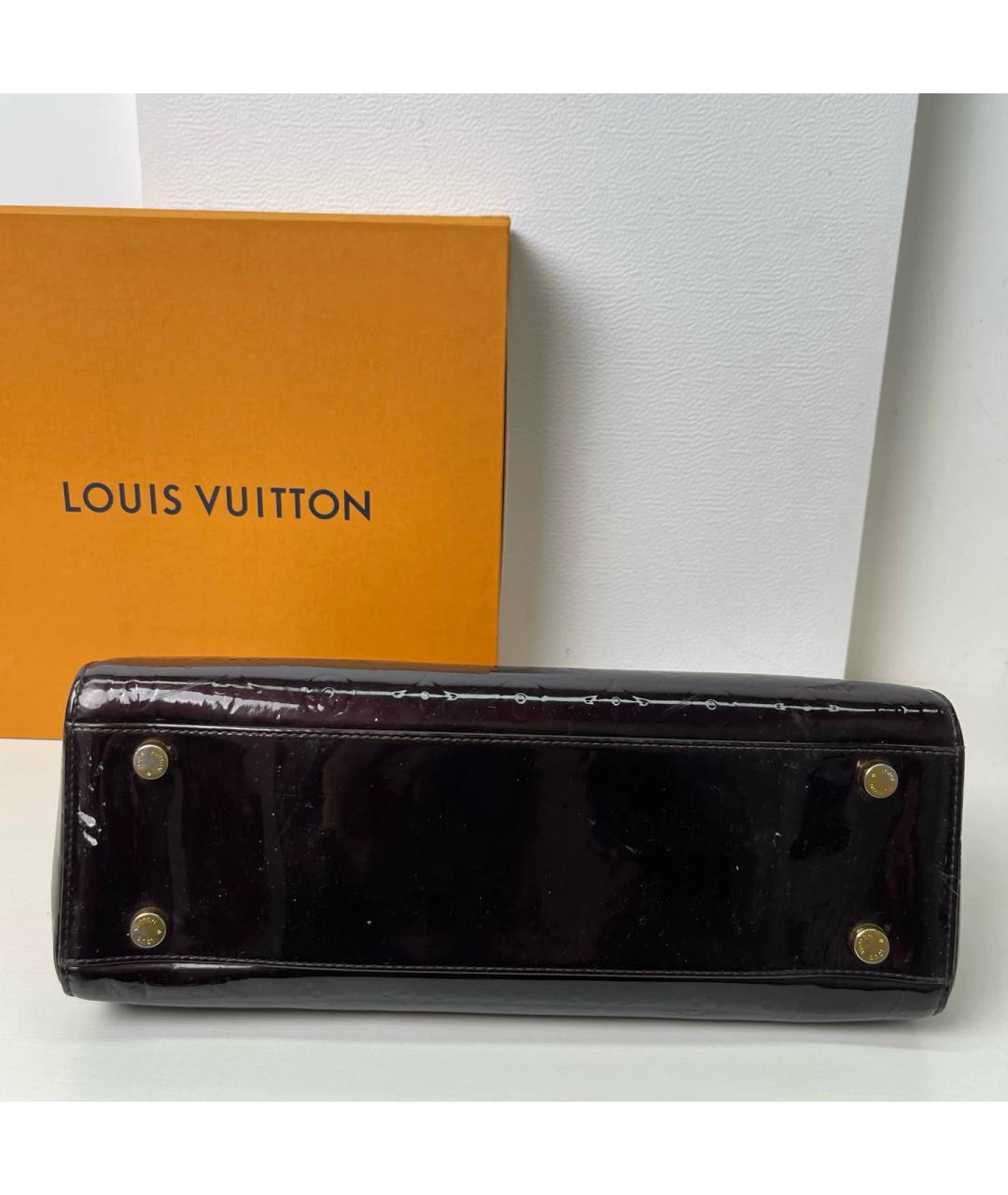 LOUIS VUITTON Бордовая сумка тоут из лакированной кожи, фото 5