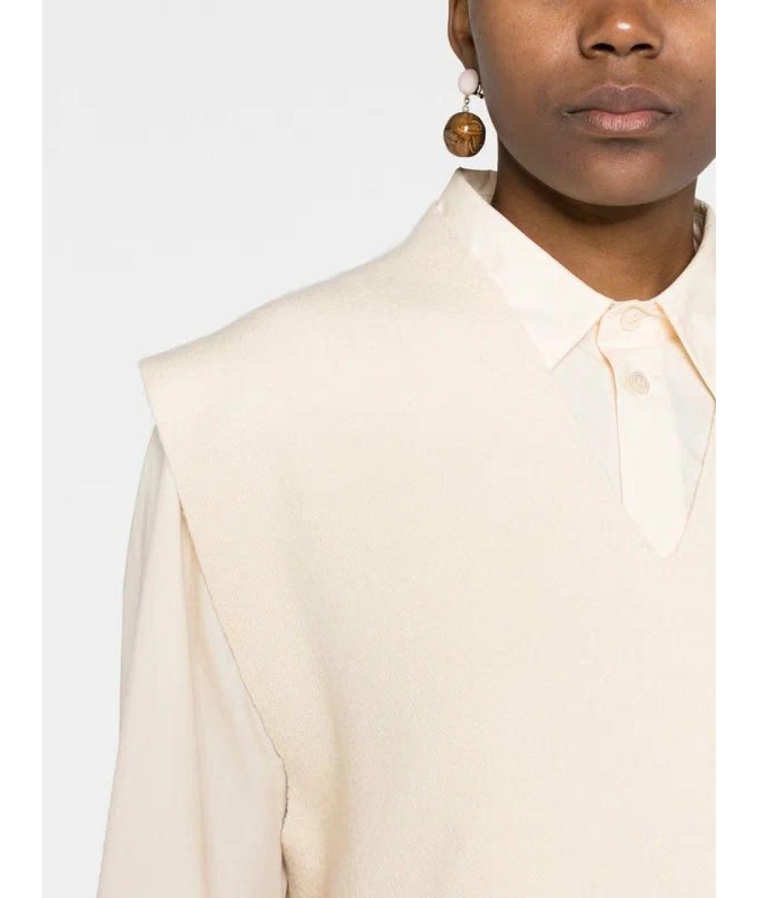 JIL SANDER Бежевая шерстяная жилетка, фото 6