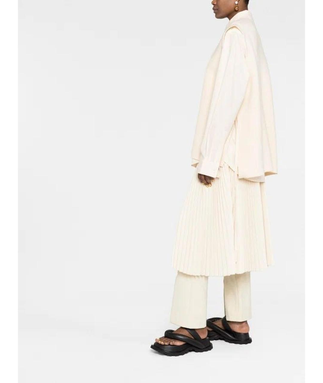 JIL SANDER Бежевая шерстяная жилетка, фото 4