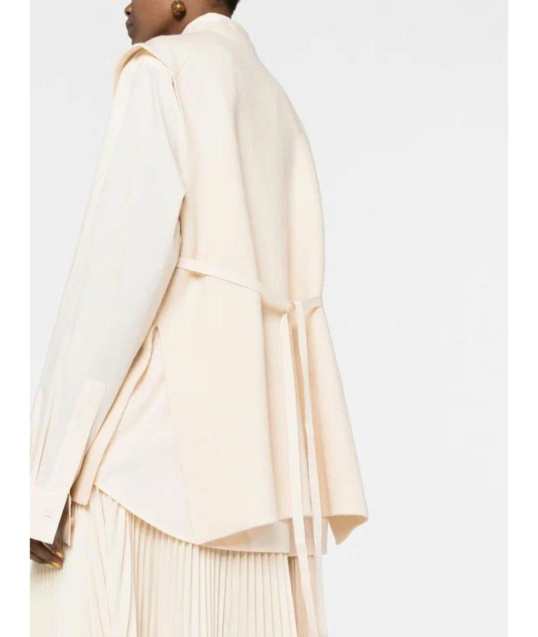 JIL SANDER Бежевая шерстяная жилетка, фото 2