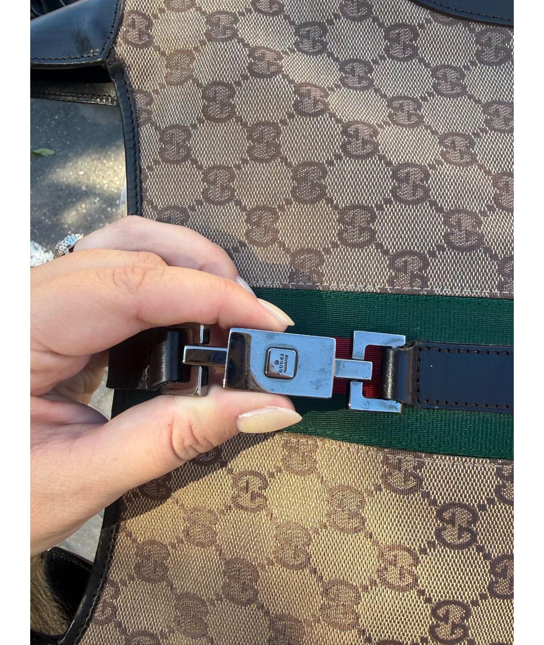 GUCCI Бежевая тканевая сумка через плечо, фото 4