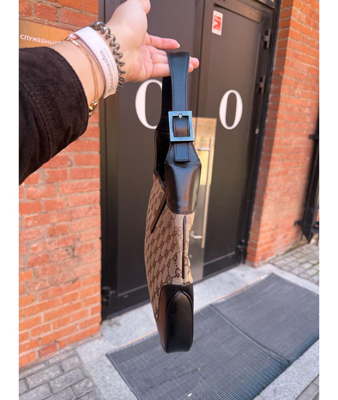 GUCCI Бежевая тканевая сумка через плечо, фото 2