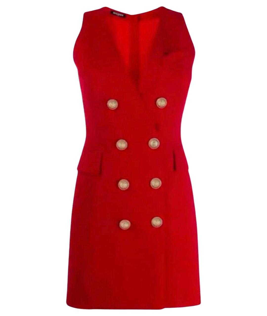 BALMAIN Красное хлопковое повседневное платье, фото 1