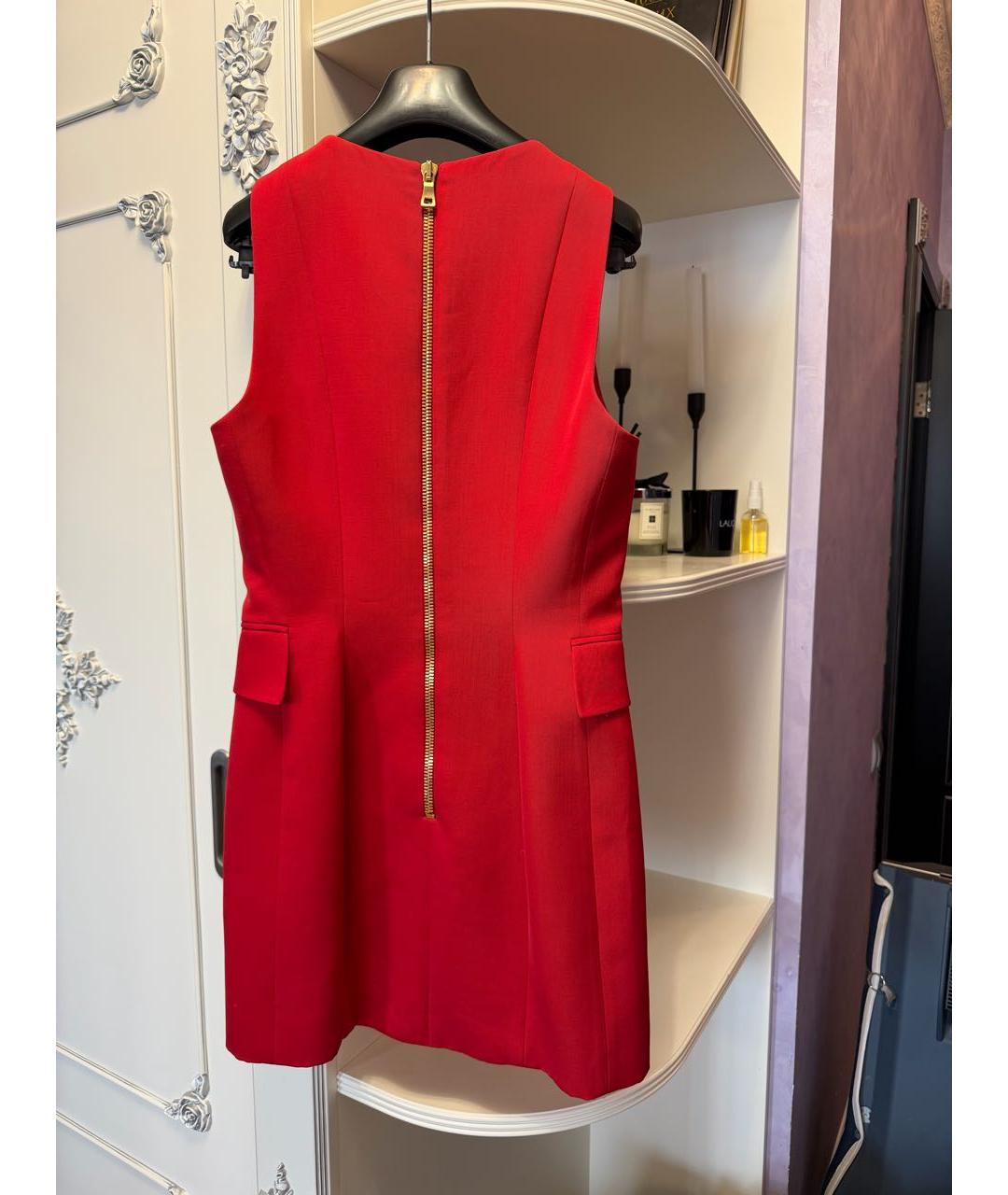 BALMAIN Красное хлопковое повседневное платье, фото 5