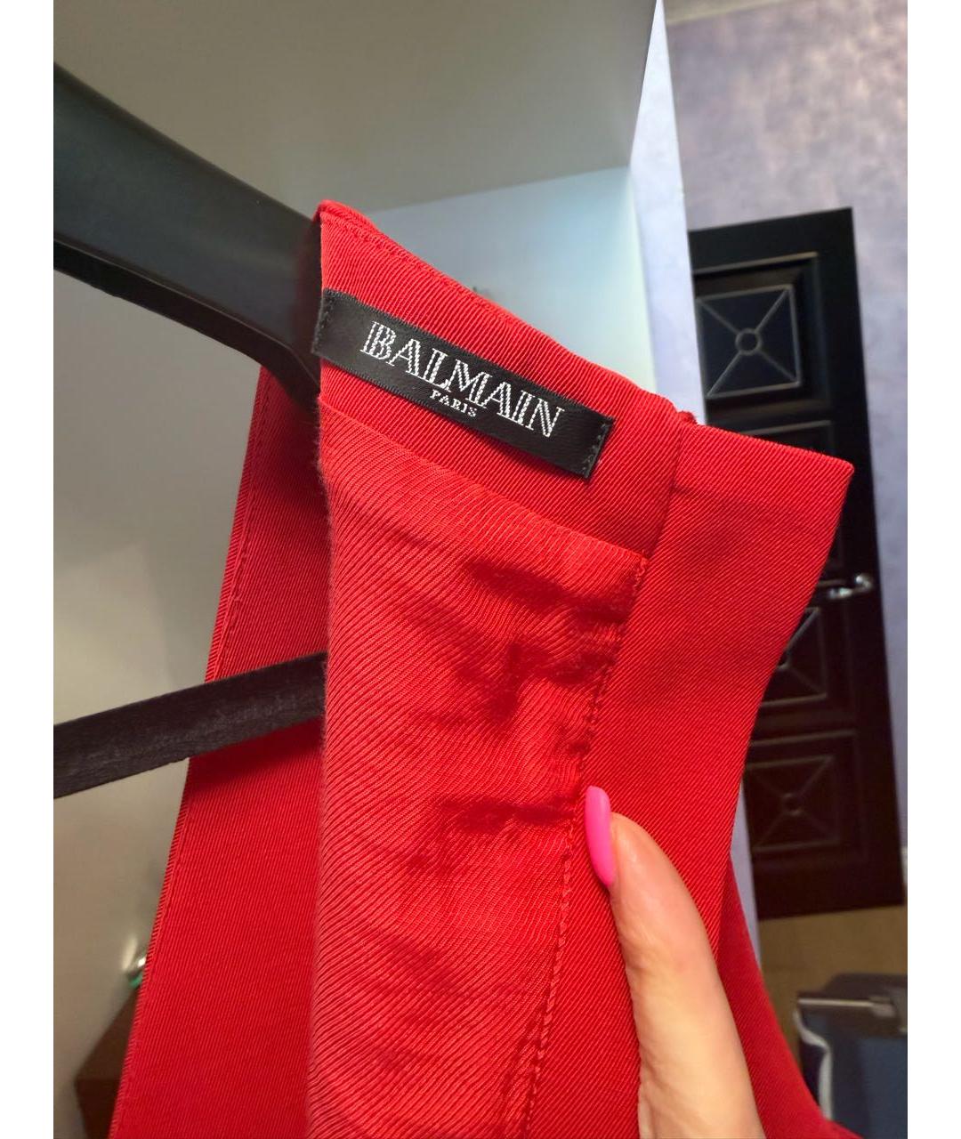 BALMAIN Красное хлопковое повседневное платье, фото 6