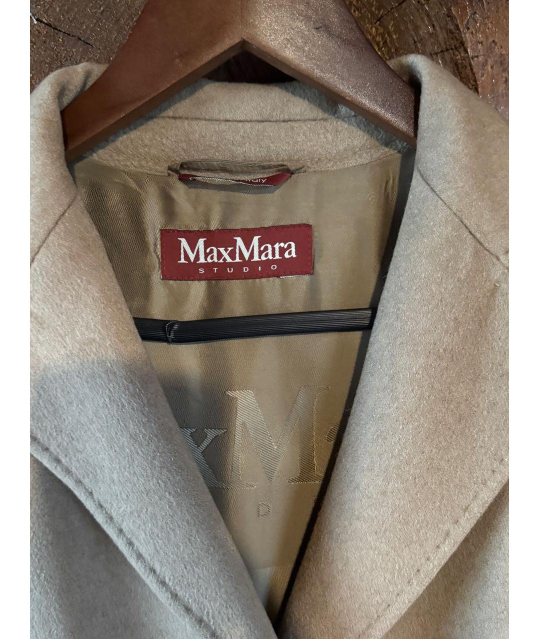 'S MAX MARA Бежевое шерстяное пальто, фото 3