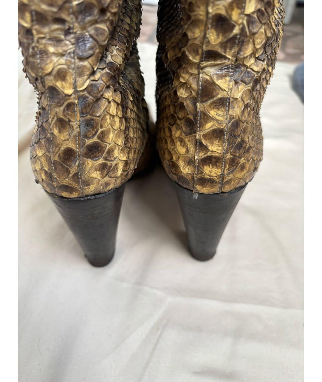 DOLCE&GABBANA Коричневые сапоги из кожи питона, фото 4