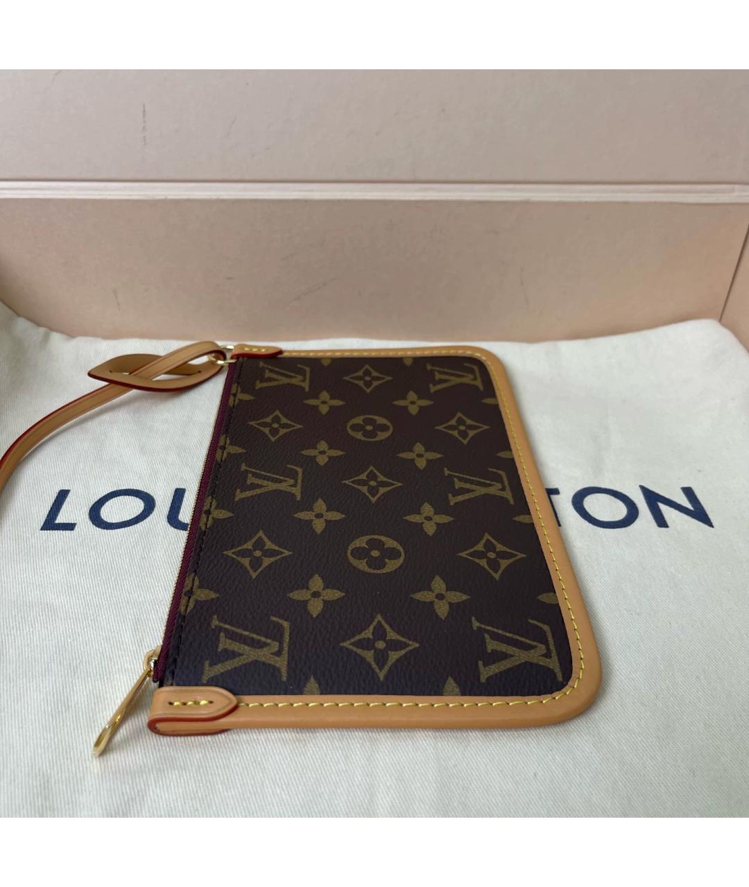 LOUIS VUITTON Коричневая жаккардовая сумка через плечо, фото 3