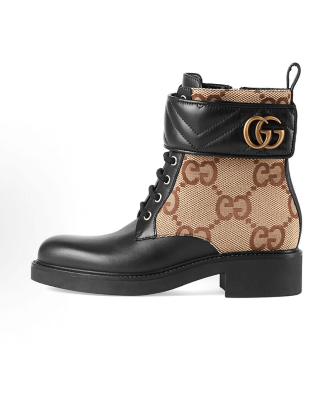 GUCCI Черные кожаные ботинки, фото 3
