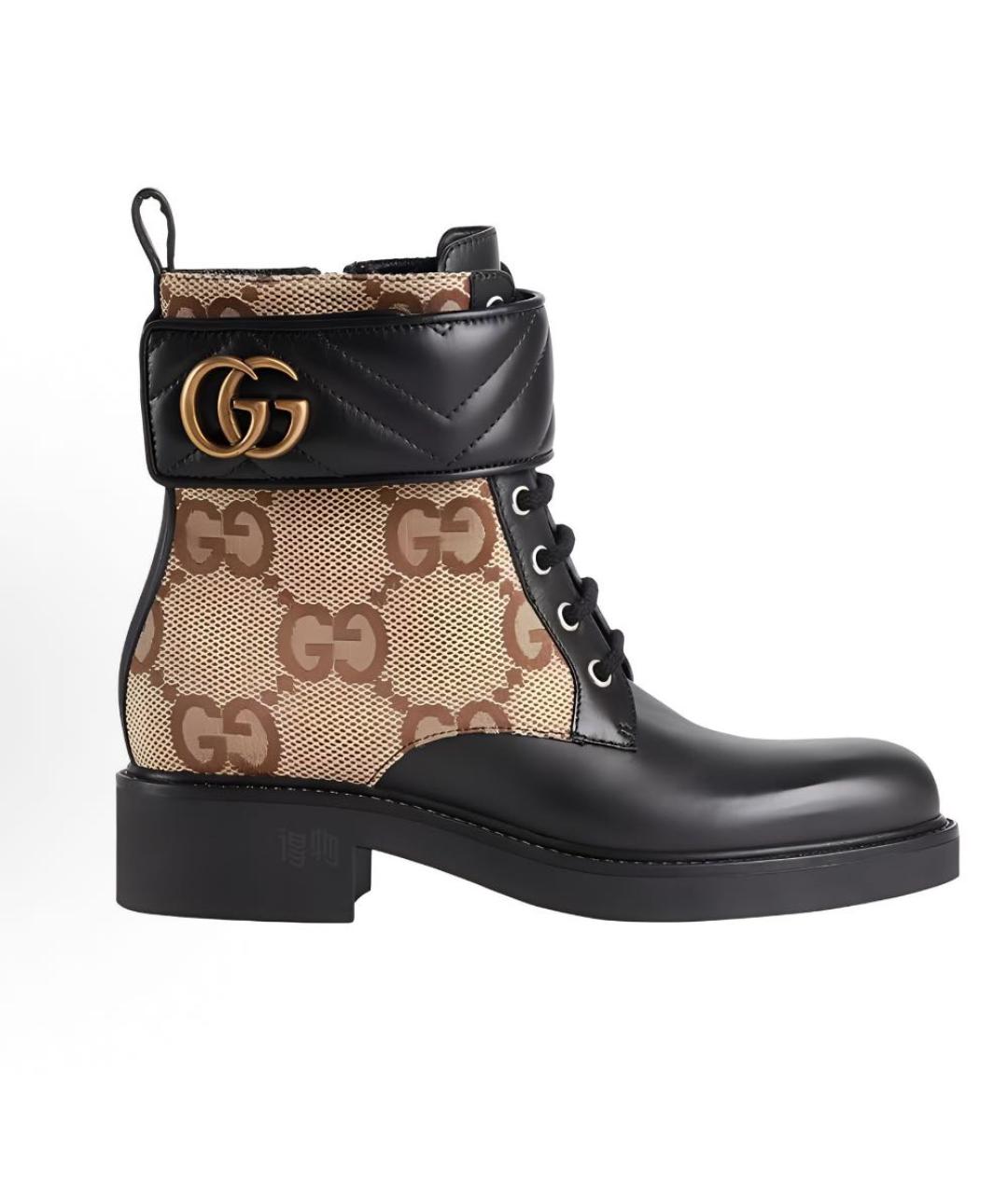 GUCCI Черные кожаные ботинки, фото 6