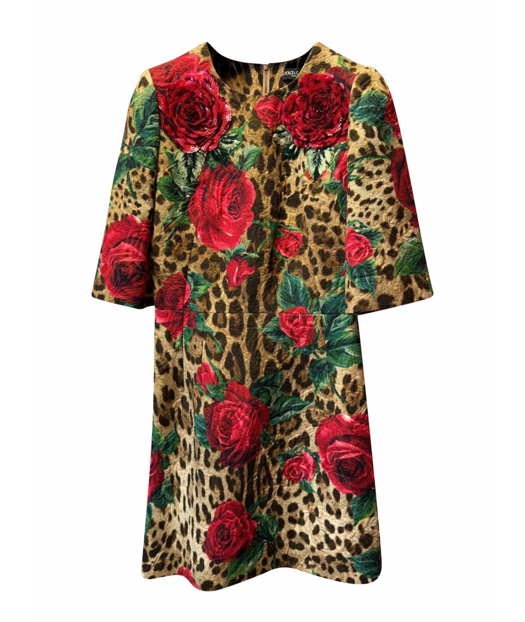 DOLCE&GABBANA Коричневое хлопковое повседневное платье, фото 1