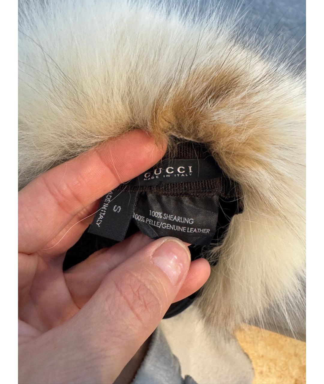 GUCCI Коричневая кожаная кепка, фото 4