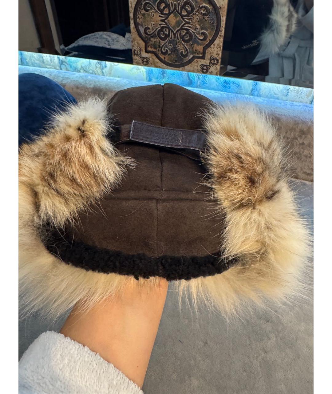 GUCCI Коричневая кожаная кепка, фото 2