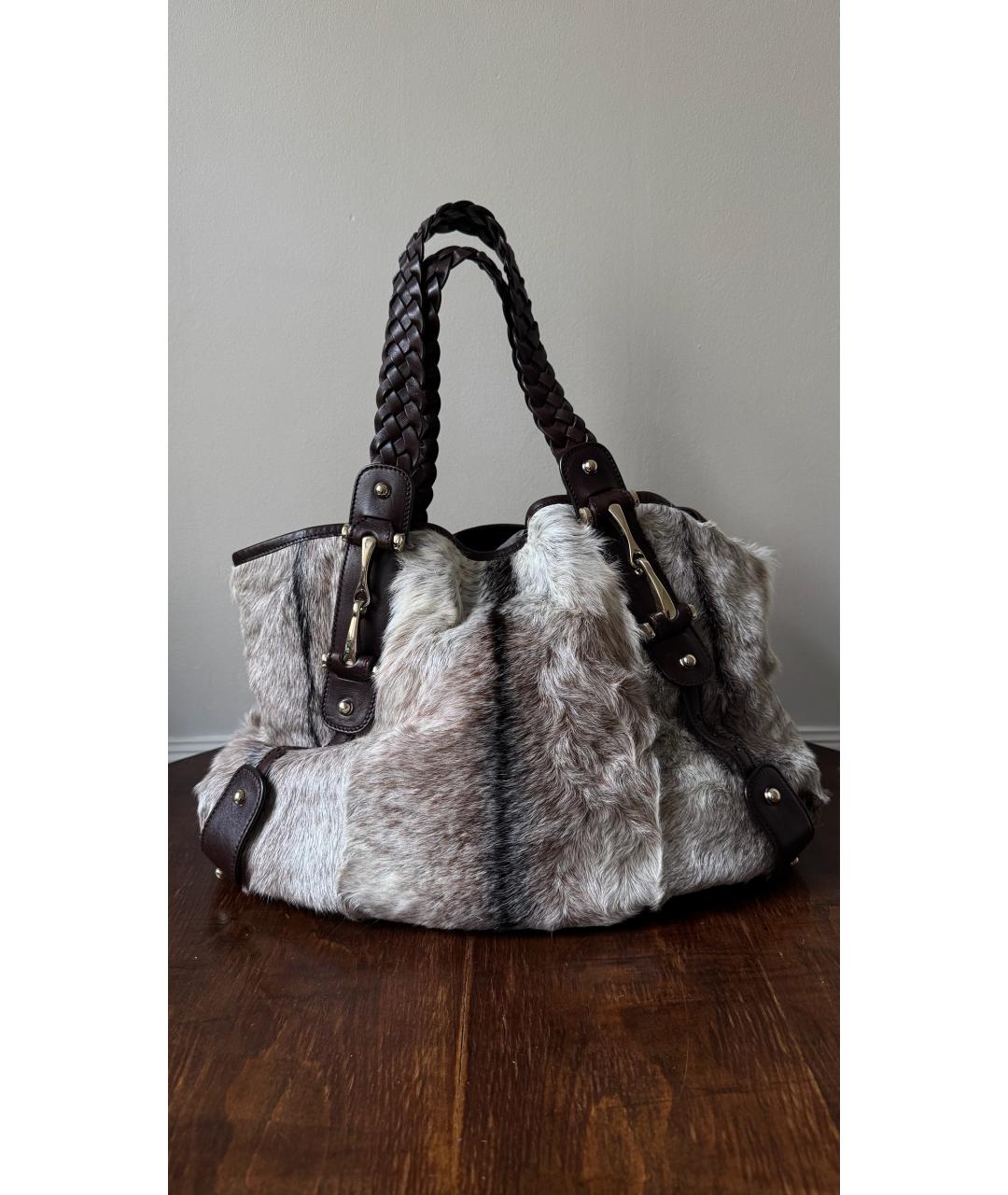 GUCCI Белая кожаная сумка тоут, фото 5
