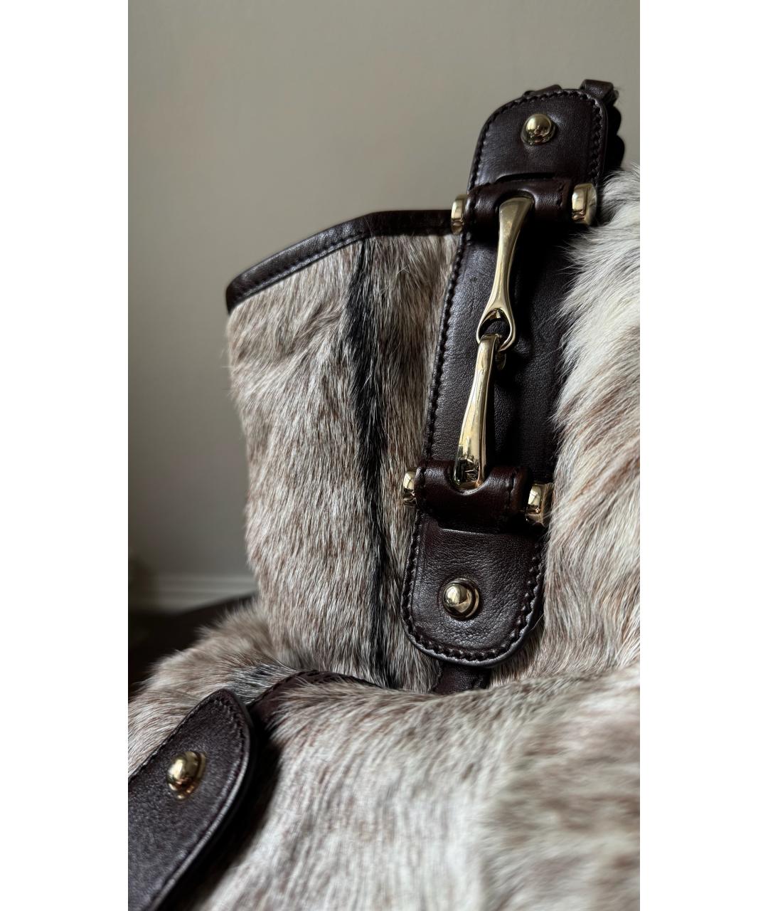 GUCCI Белая кожаная сумка тоут, фото 2
