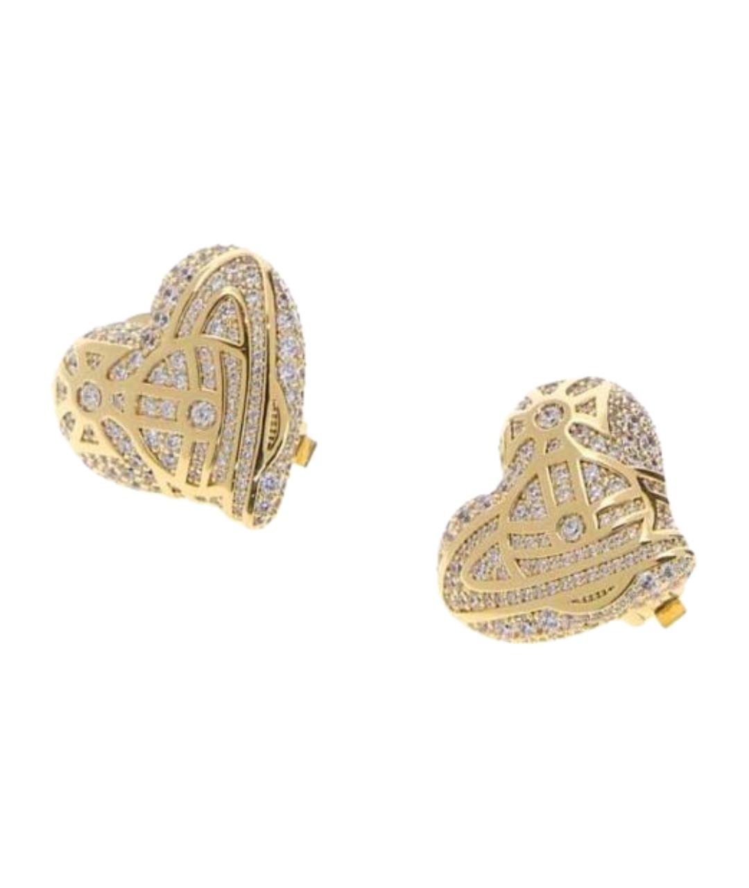 VIVIENNE WESTWOOD Золотые латунные серьги, фото 2