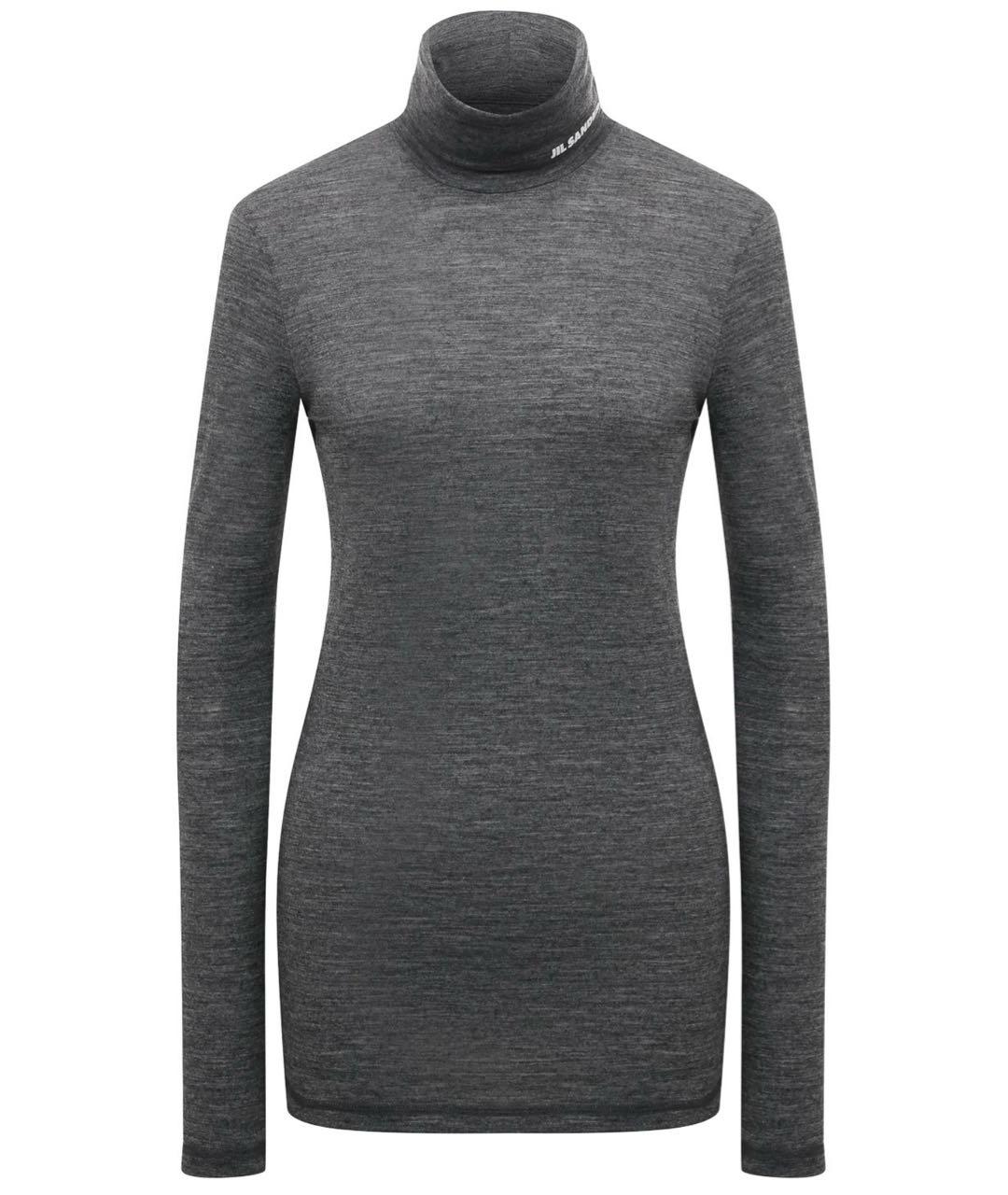 JIL SANDER Серая шерстяная водолазка, фото 1