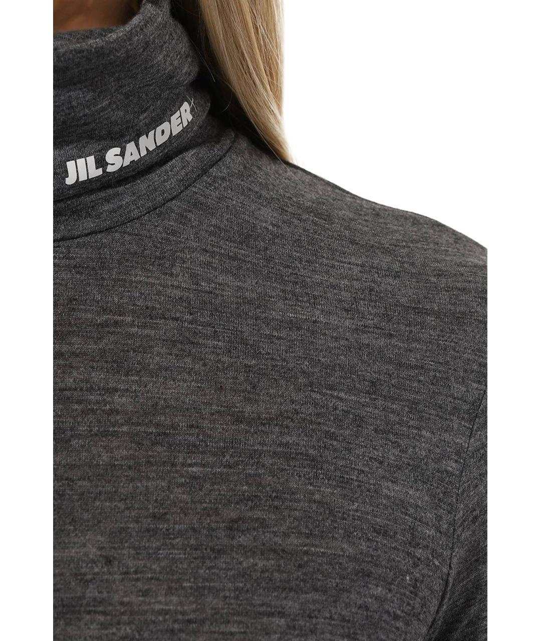 JIL SANDER Серая шерстяная водолазка, фото 4