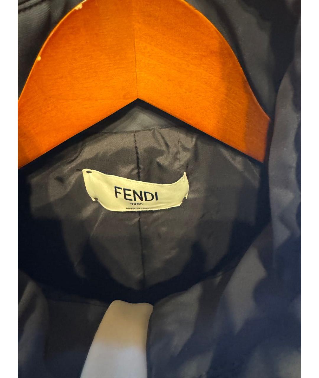 FENDI Антрацитовая полиэстеровая куртка, фото 6