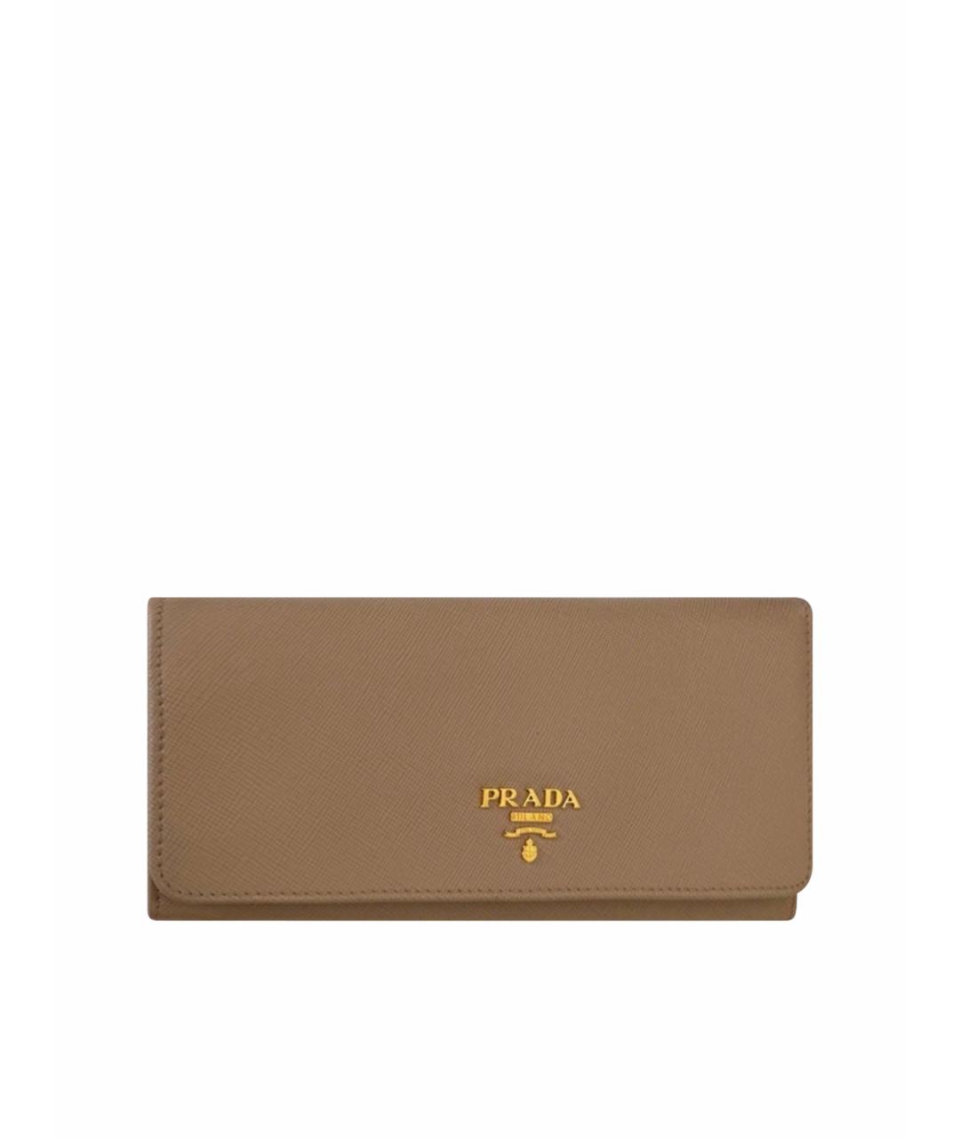 PRADA Бежевый кожаный кошелек, фото 1