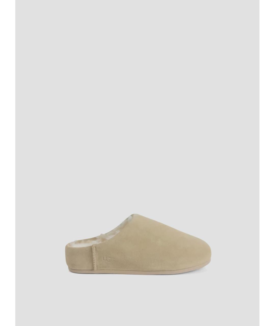 UGG Бежевые замшевые сабо, фото 4