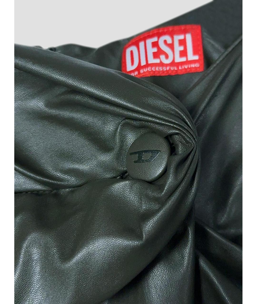 DIESEL Зеленая полиэстеровая юбка миди, фото 3