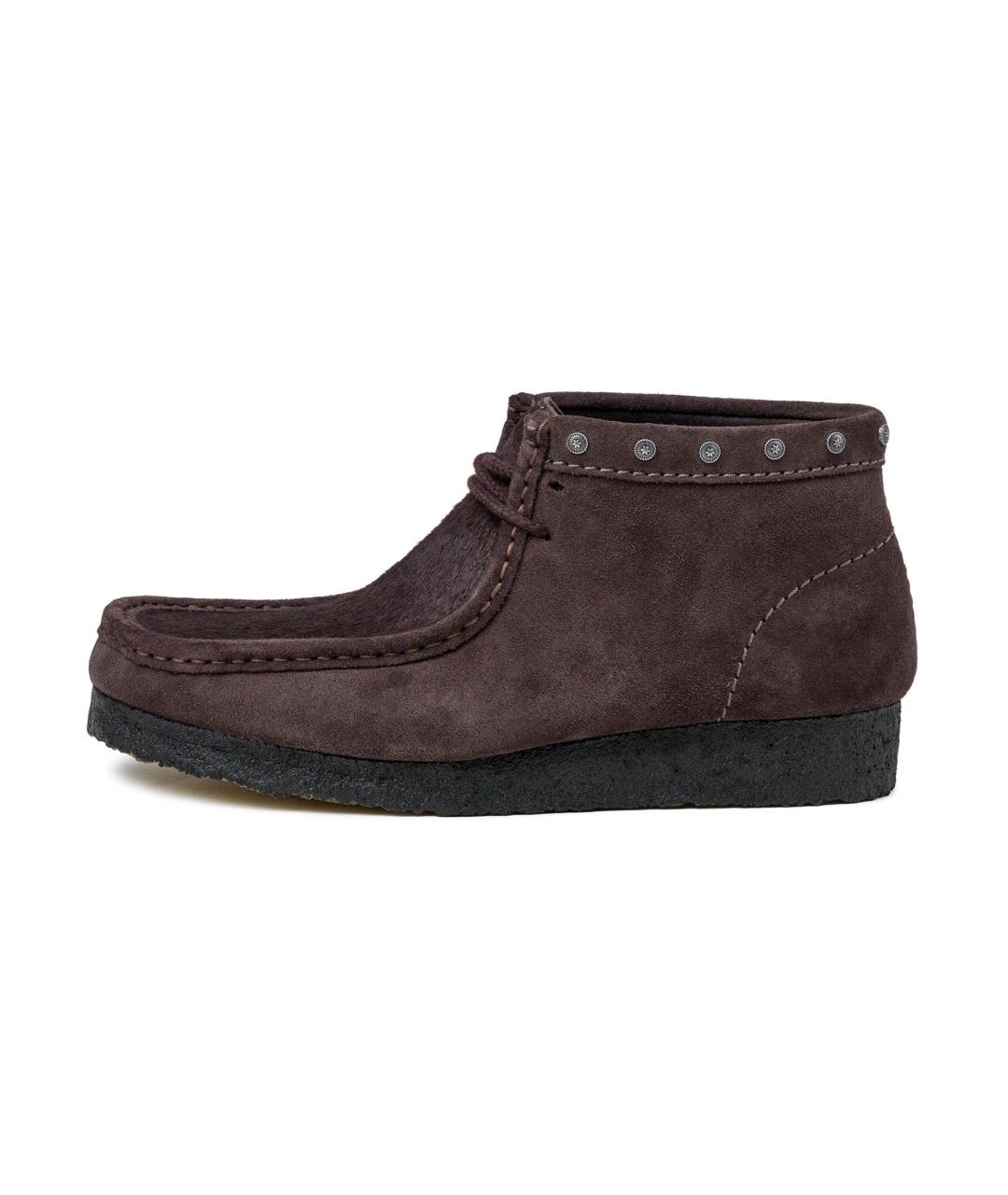 CLARKS Коричневые замшевые ботинки, фото 4