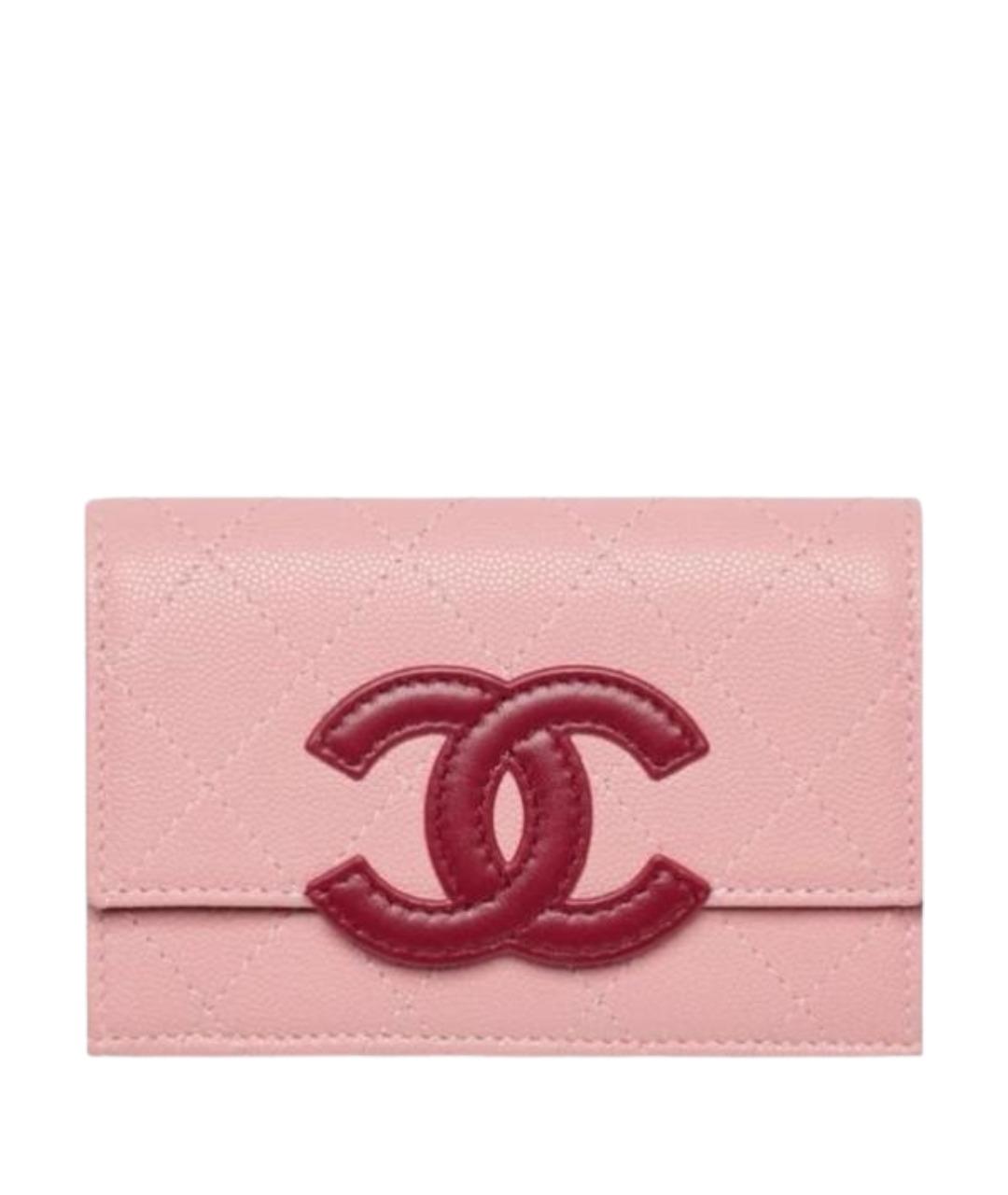 CHANEL Розовый кожаный кошелек, фото 1