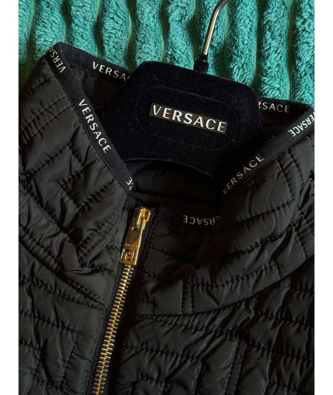 VERSACE Черная полиэстеровая куртка, фото 7