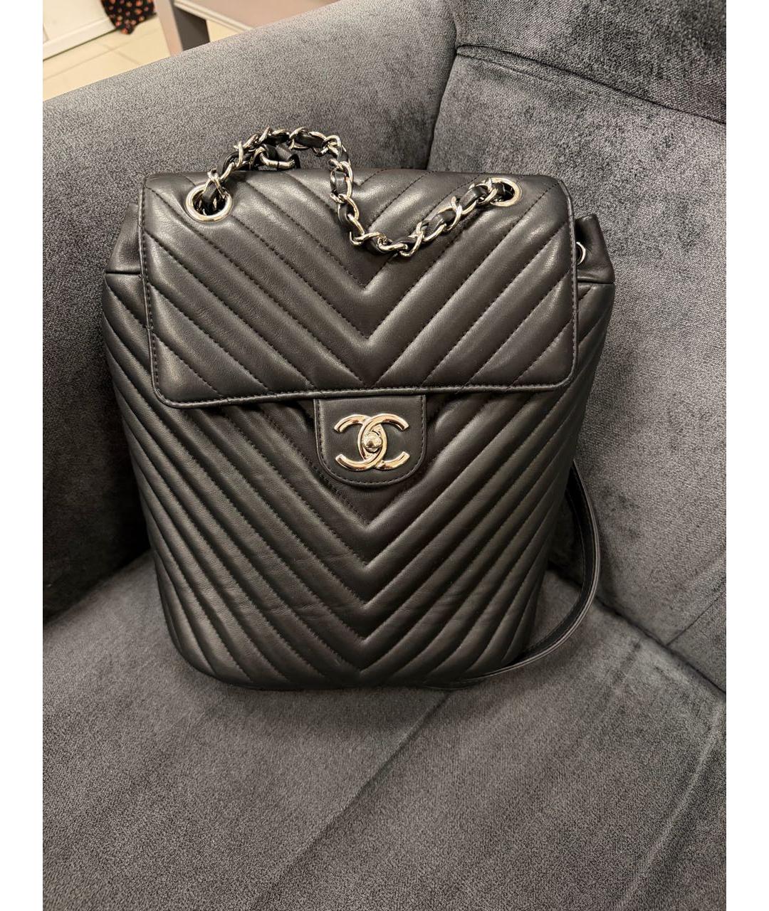 CHANEL Черный кожаный рюкзак, фото 3