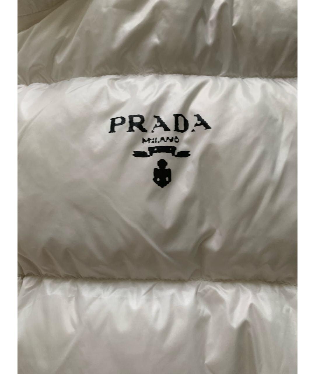 PRADA Белый полиэстеровый пуховик, фото 4