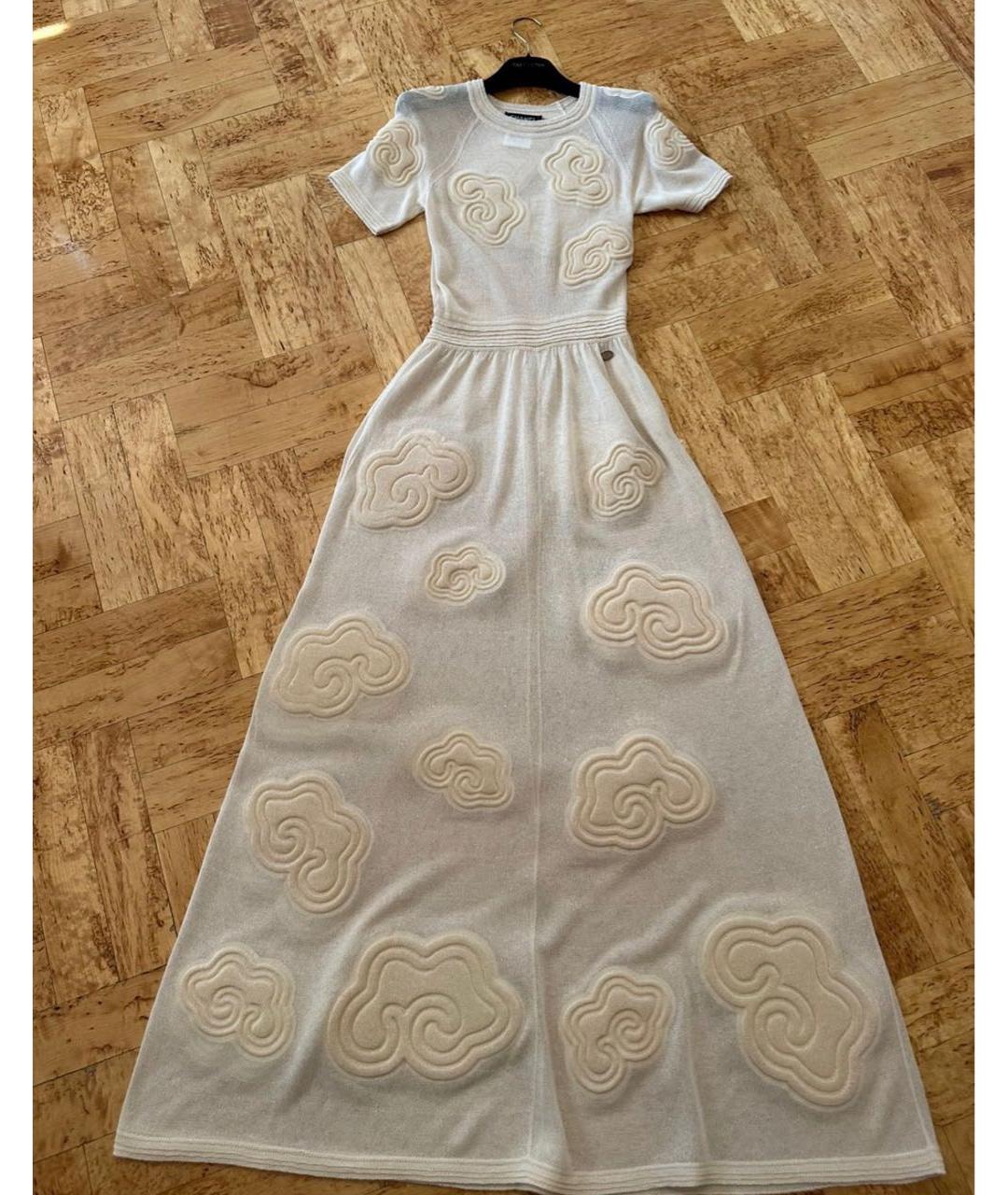 CHANEL Бежевое хлопковое коктейльное платье, фото 2