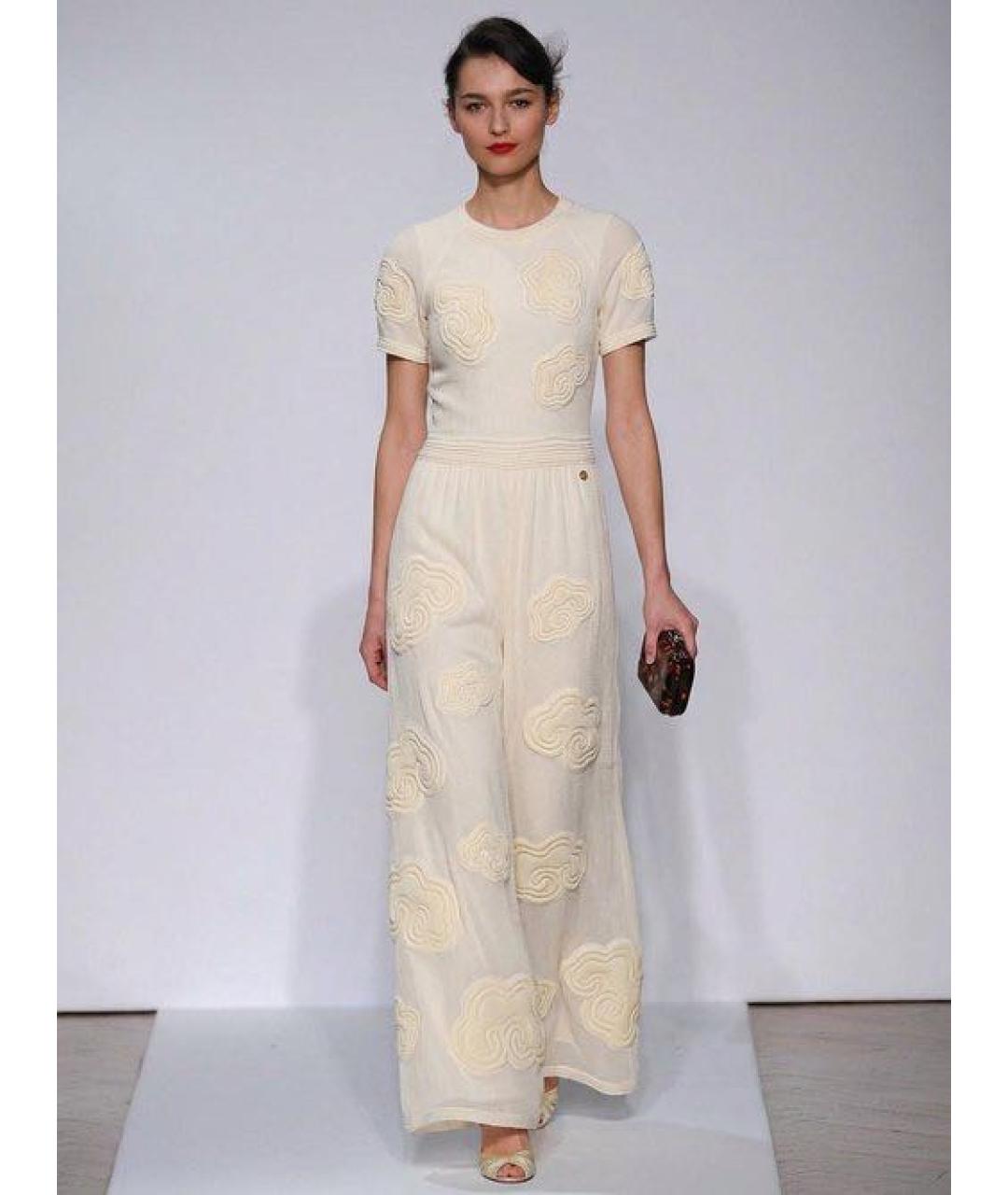 CHANEL Бежевое хлопковое коктейльное платье, фото 6