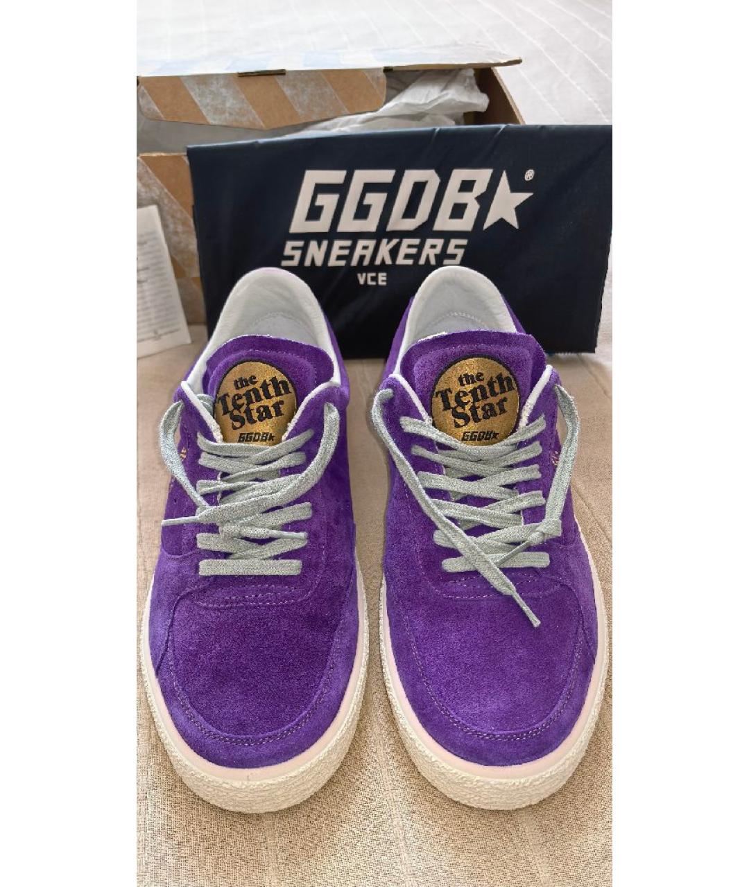 GOLDEN GOOSE Фиолетовые кожаные кеды, фото 2
